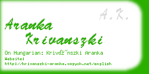 aranka krivanszki business card